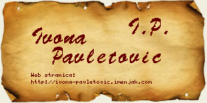 Ivona Pavletović vizit kartica